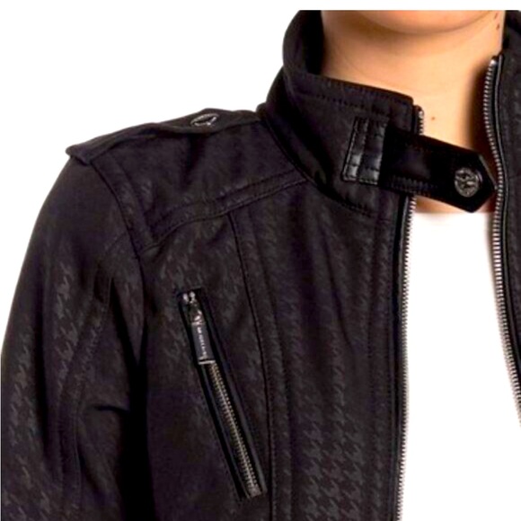 Michael Kors Missy Faux Leather Trim Belted Jacket Size XS - Picture 2 of 10